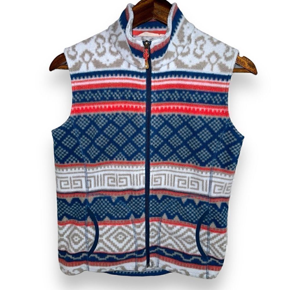 Woolrich FairIsle Pattern Full Zip Fleece Vest Size XS